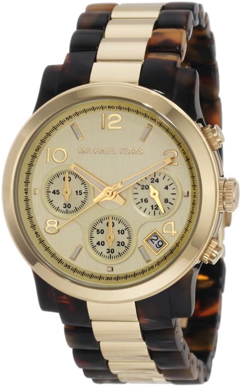 Michael Kors Women's MK5138 Tortoise and Gold Runway Watch